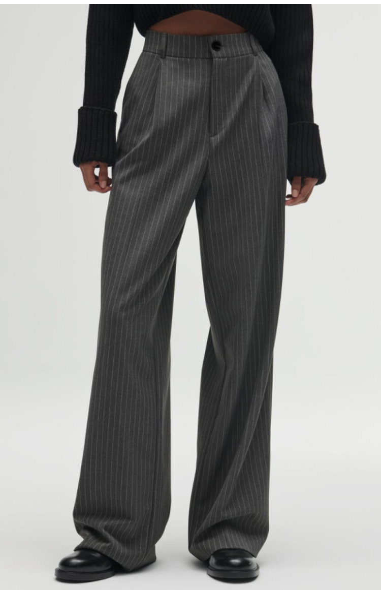 Deconstructed Pinstripe Trousers  | Womens Trousers Clothing Grey Melange