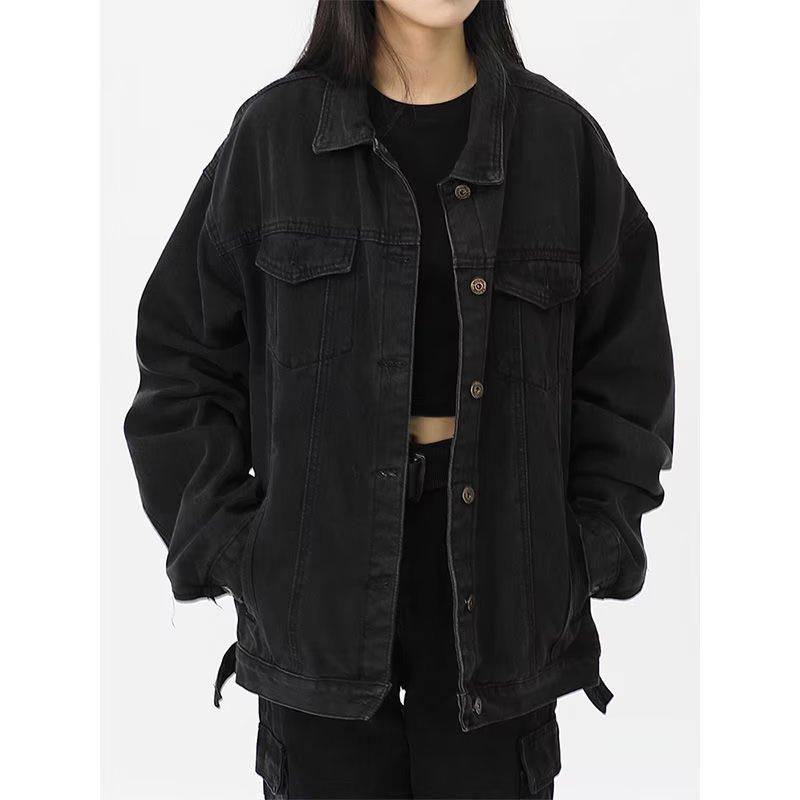 Denim Jacket – Oversized Unisex Fit  | Womens Outerwear Clothing Black