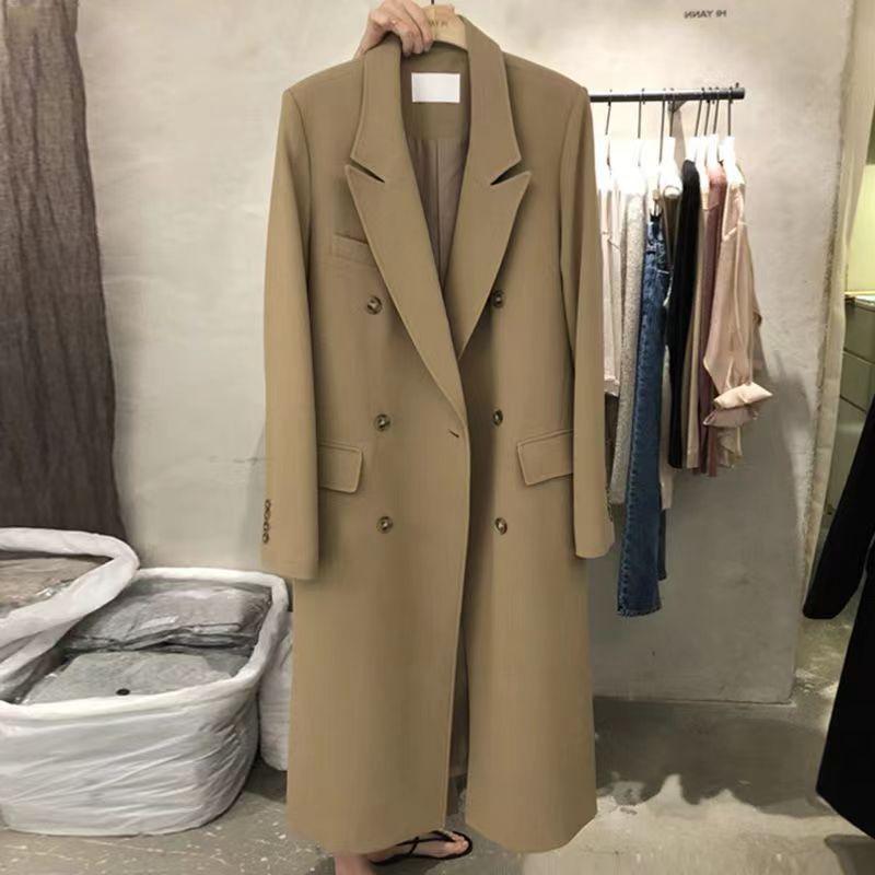 Double-Breasted Wool Coat  | Womens Outerwear Clothing Khaki green