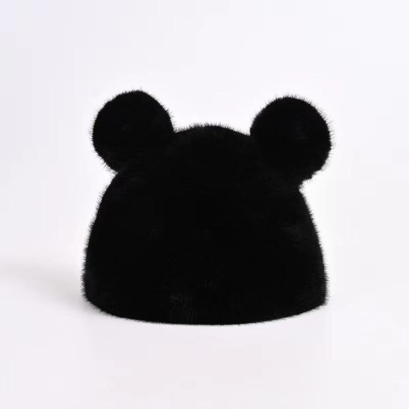 Fluffy Bow Hat  | Womens Hats Hats Black