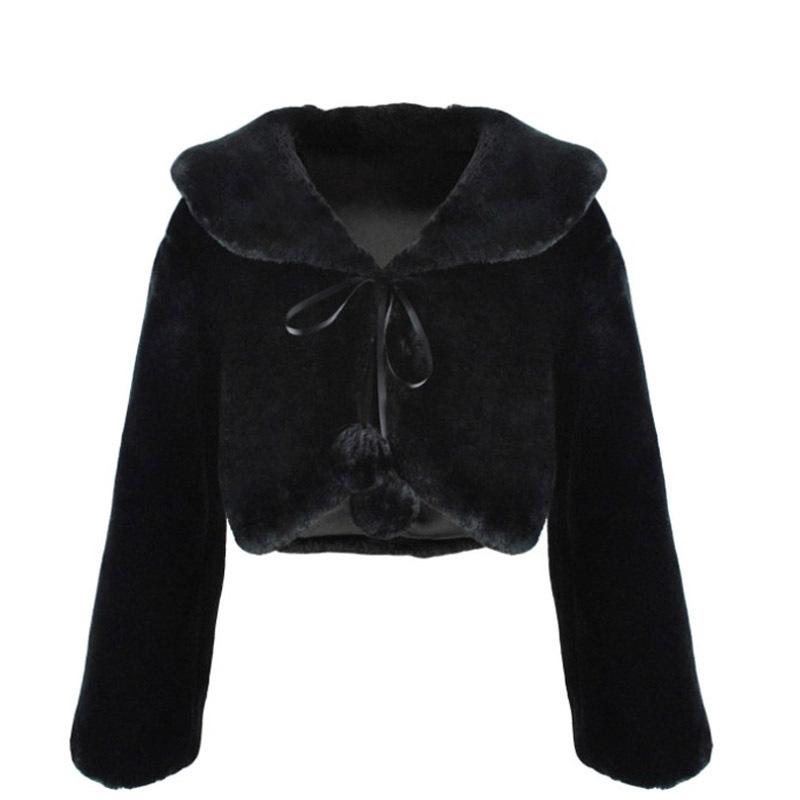 Fluffy Jacket Runway Show  | Womens Outerwear Clothing Black