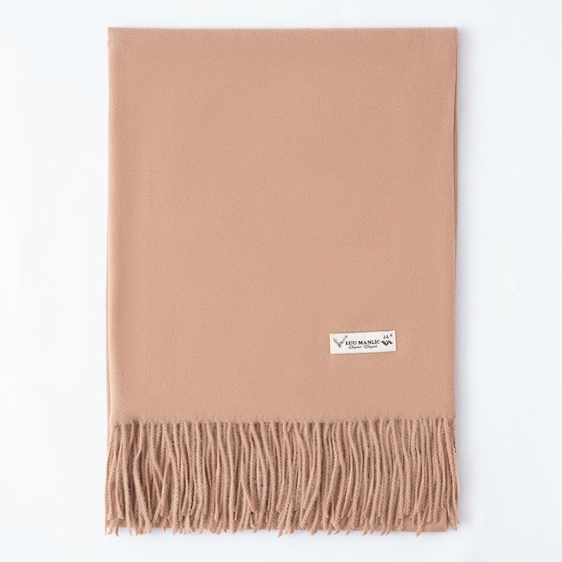 Fringe Wool Scarf – Narrow  | Womens Scarves Scarves Khaki green