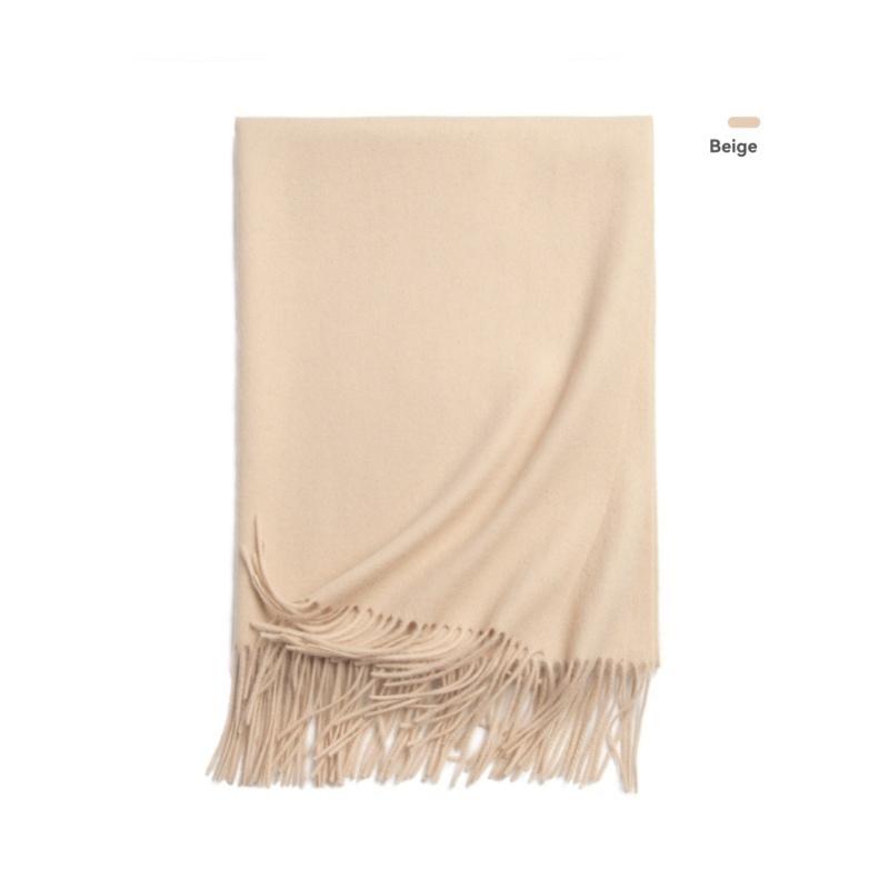 Fringe Wool Scarf &Ndash; Narrow  | Womens Scarves Scarves Oatmeal melange