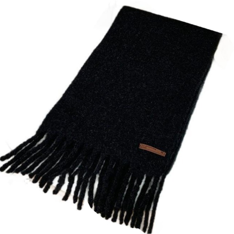 Fringe Wool Scarf – Skinny  | Womens Scarves Scarves Grey Melange