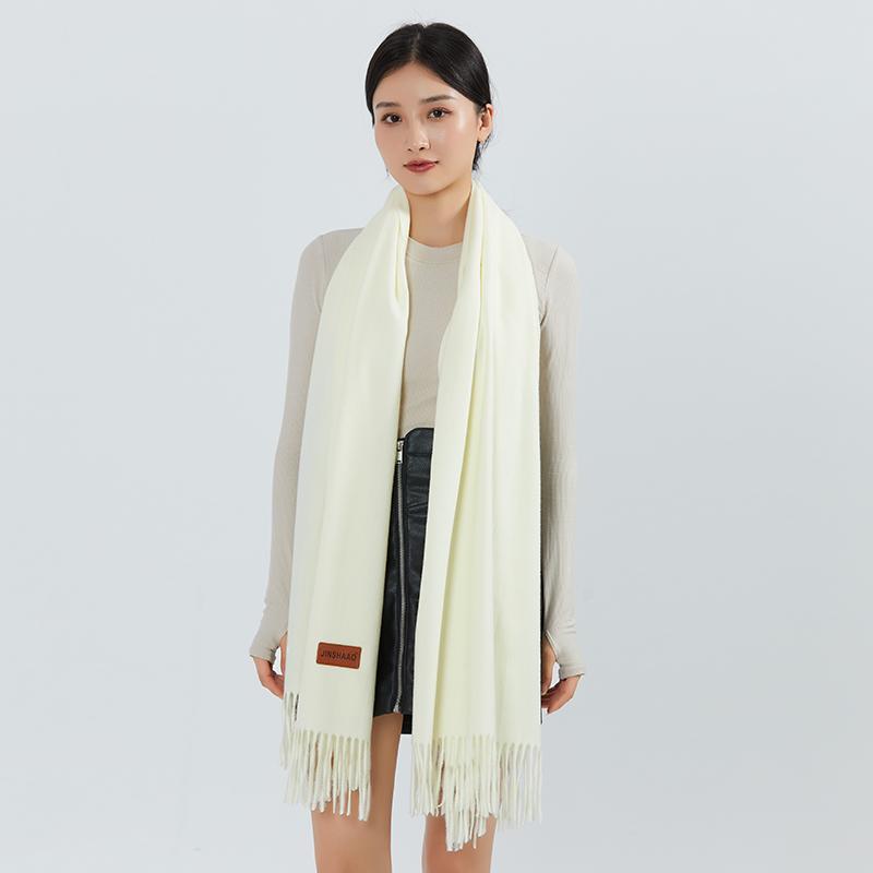 Fringe Wool Scarf – Skinny  | Womens Scarves Scarves Khaki green