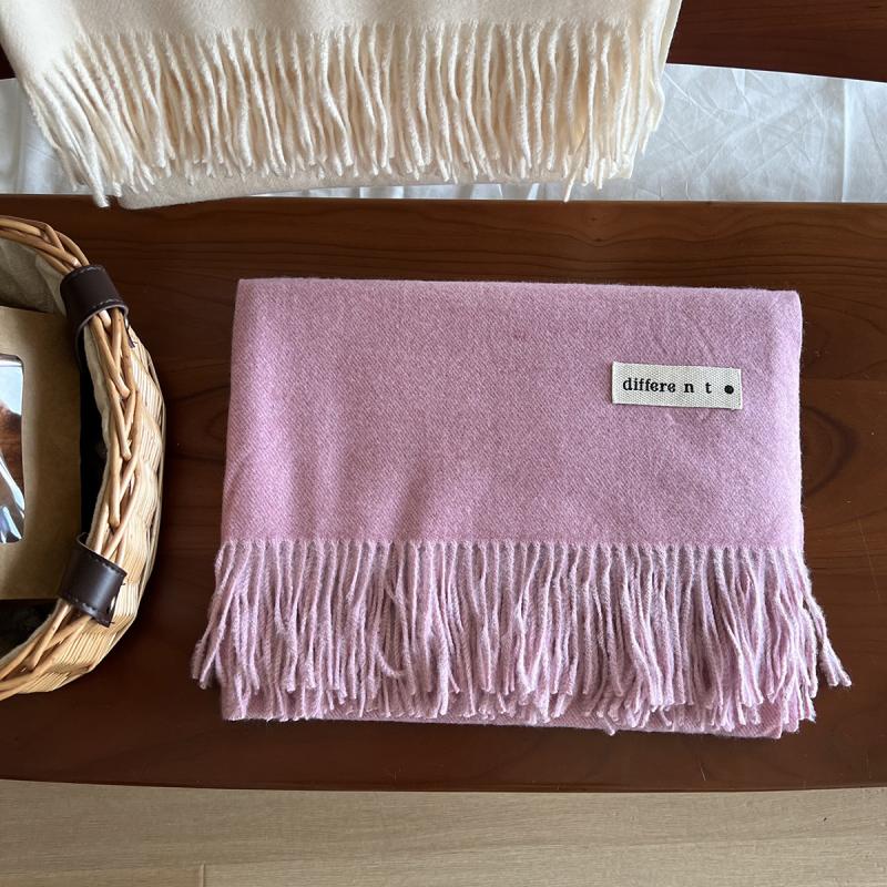 Fringed Scarf Logo  | Womens Scarves Scarves Pink