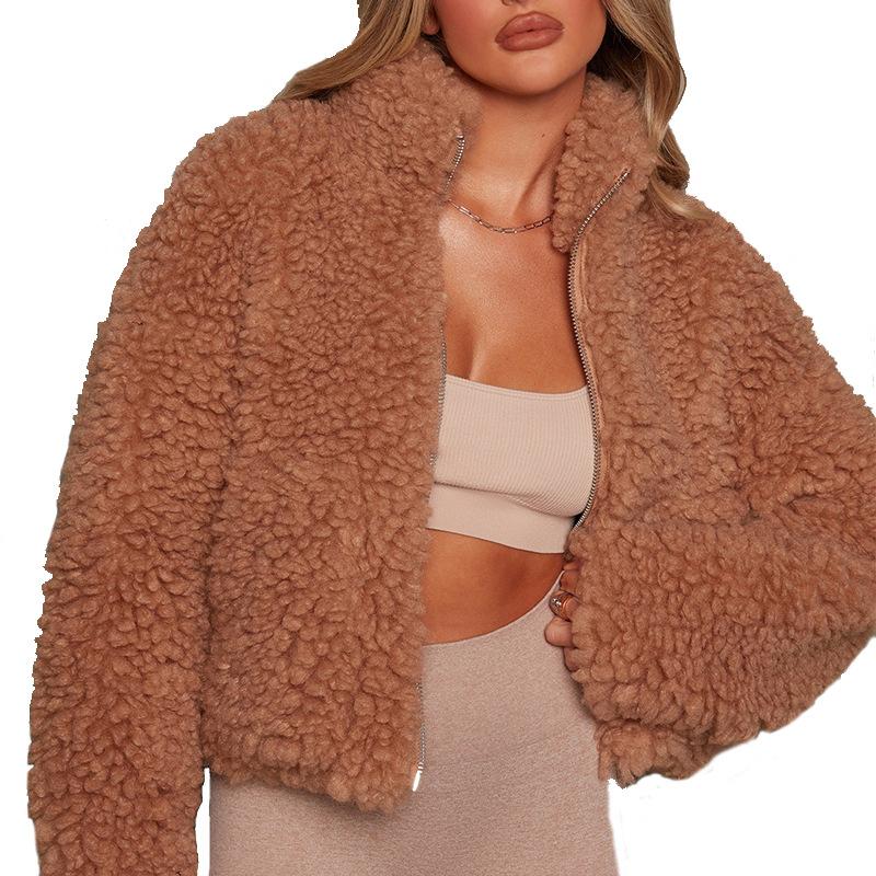 Furry Jacket  | Womens Outerwear Clothing Mud Brown