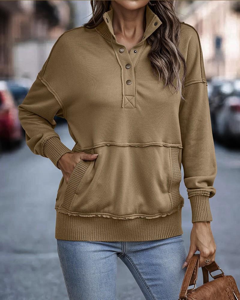 Hoodie Blurred Logo  | Womens Sweatshirts Clothing Mud Brown