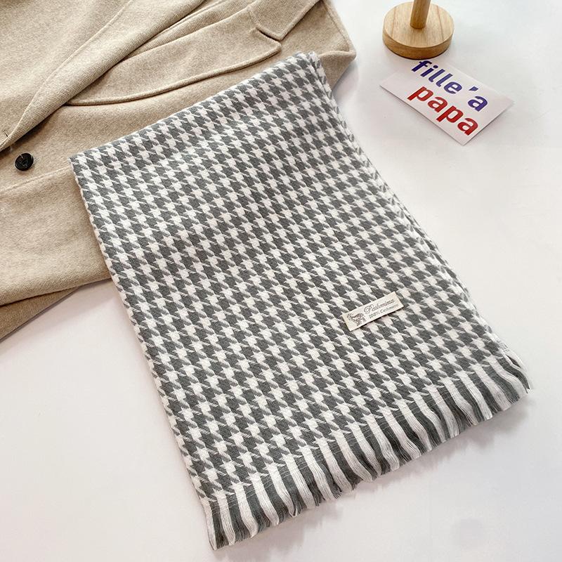 Houndstooth Scarf  | Womens Scarves Scarves Black