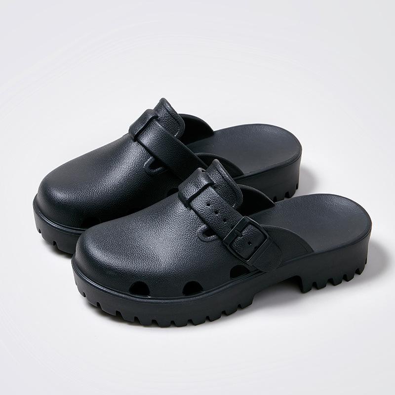 Leather Buckle Mule  | Mens Shoes Mens Black