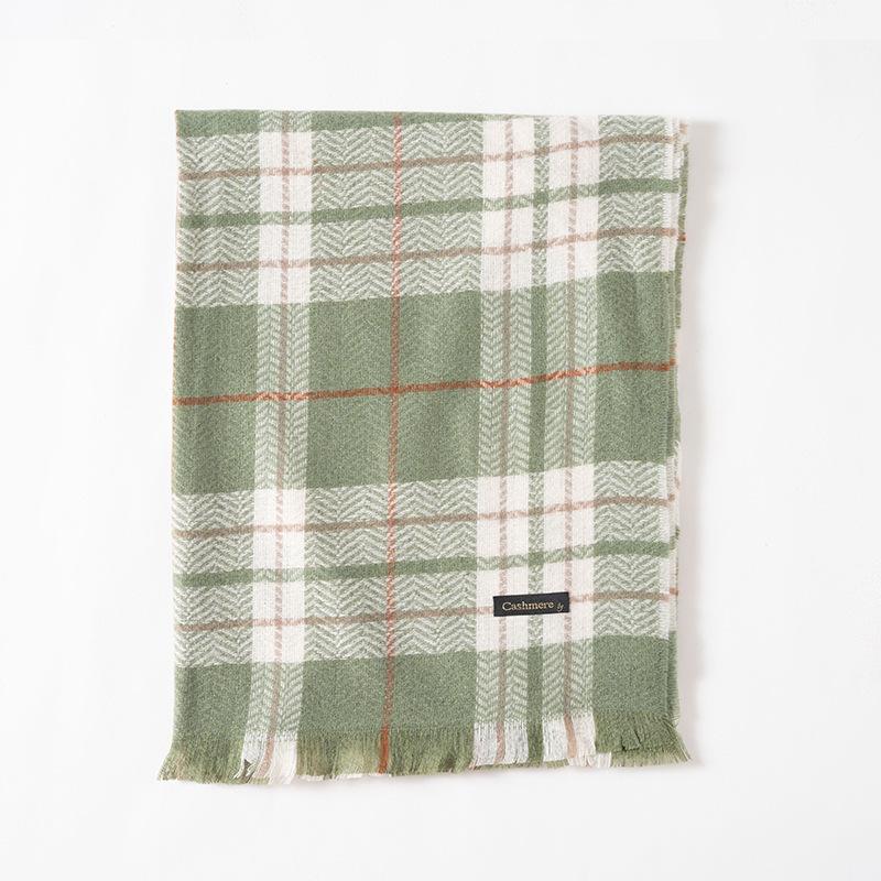 Plaid Fringe Scarf  | Womens Scarves Scarves Green