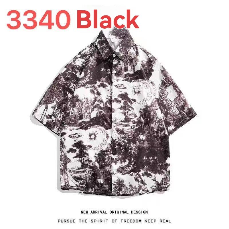 Printed Button-Up Shirt  | Mens Shirts Clothing Black