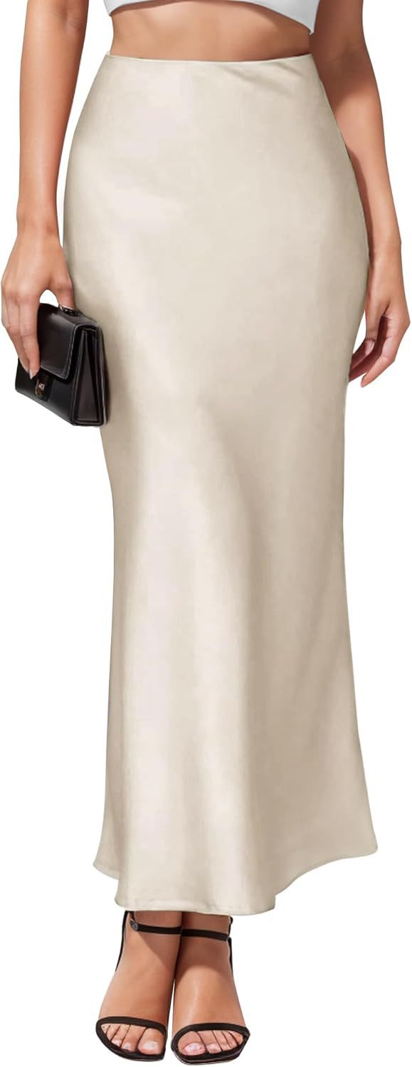 Satin Wrap Skirt  | Womens Skirts Clothing Shell beige