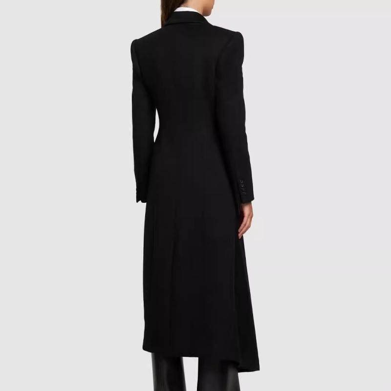 Single-Breasted Coat Runway Show  | Womens Outerwear Clothing Black