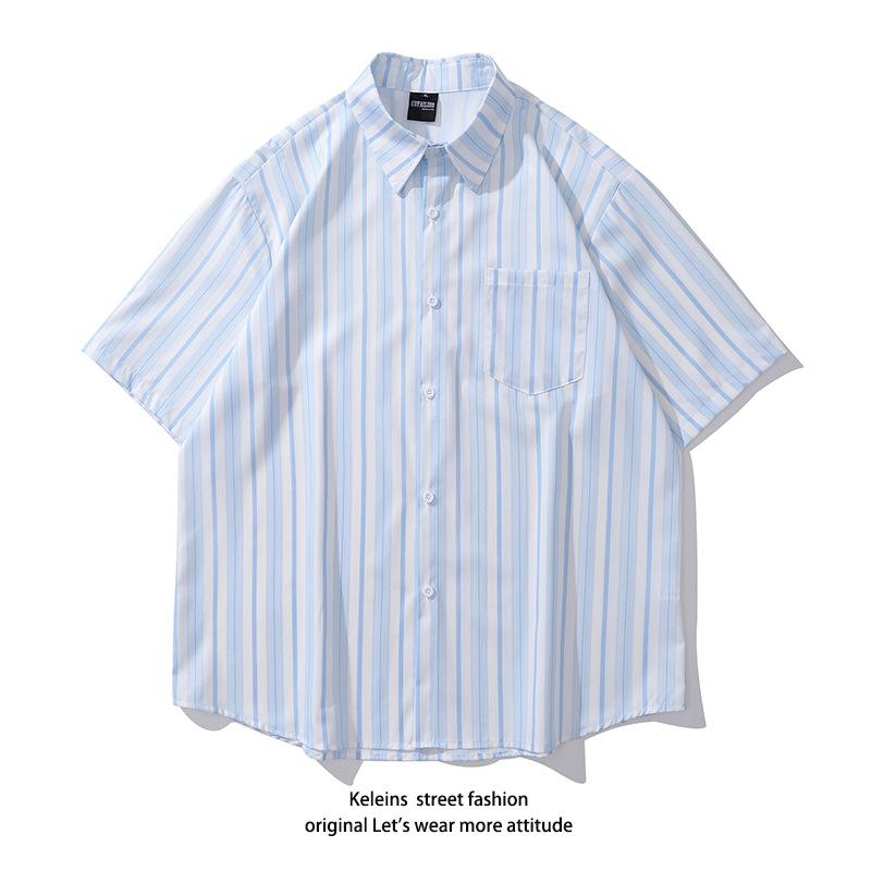 Stripe Button-Up Shirt Unisex  | Womens Shirts & Blouses Clothing Blue