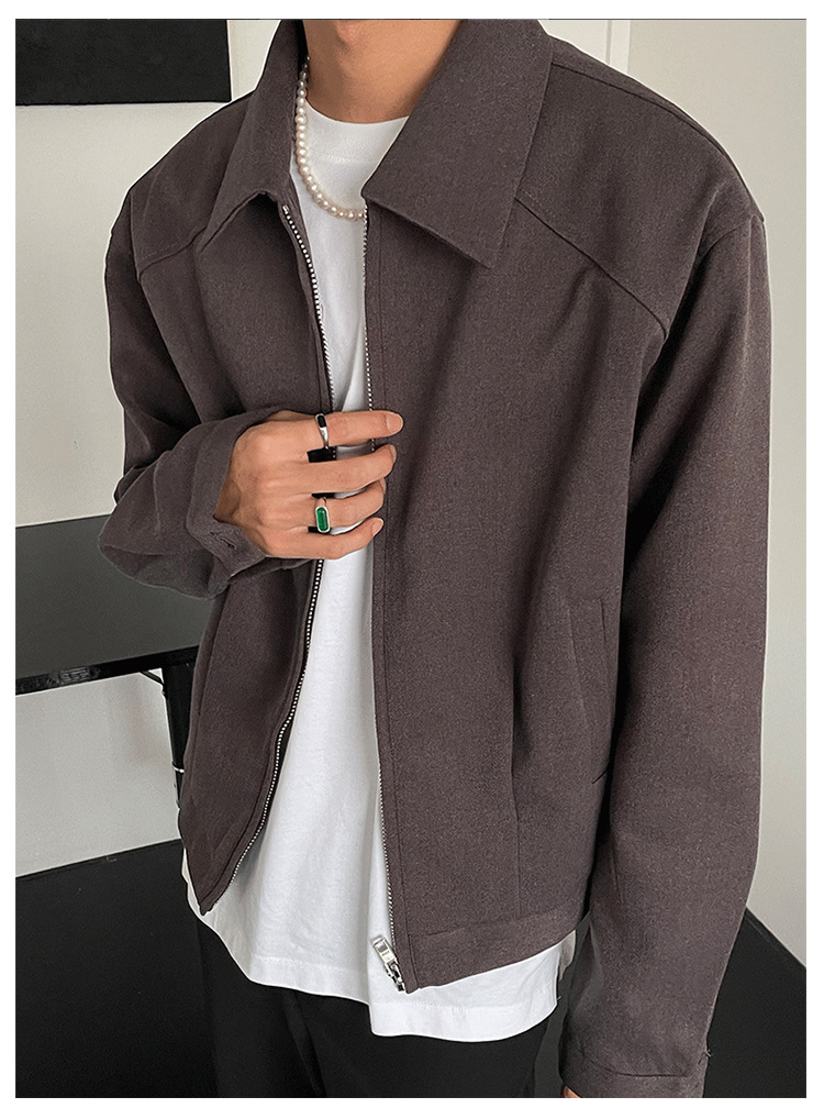 Twill Zipper Overshirt Jacket  | Mens Outerwear Clothing Mens