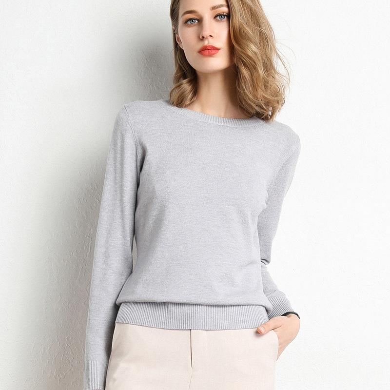 Wool Crew Neck Sweater Unisex  | Womens Knitwear Clothing Grey Melange