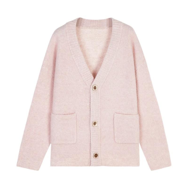 Wool Mohair Cardigan  | Womens Knitwear Clothing Faded pink