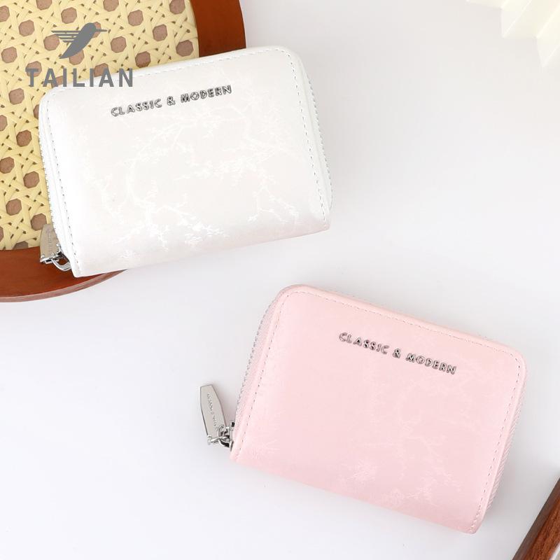 Zip Leather Wallet  | Womens Small Leather Goods Shoes & Accessories Pastel pink