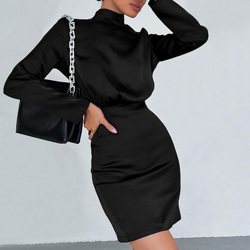 Draped Dress Runway Show  | Womens Dresses Clothing Black