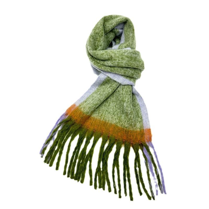 Wool Mohair Scarf – Narrow  | Womens Scarves Scarves Grass green